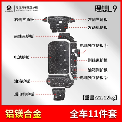 Suitable for Ideal L9 Battery Engine Lower Guard Plate Original Modified Wiring Harness Guard Plate Motor Chassis Guard Plate (Underbody protection plate/engine baffle) - ideal-l9-aluminum-magnesium-alloy-11-piece-set-for-the-whole-car-weight-2212kg