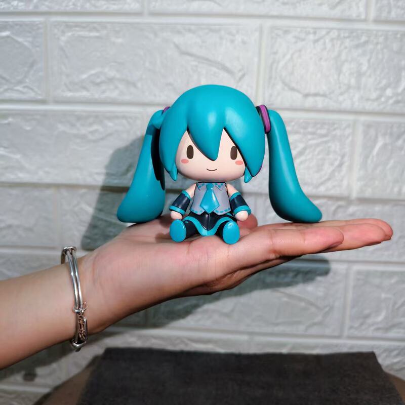 外贸爆款FUFU坐姿初音可换表情miku初音未来可爱手办模型出口摆件|undefined