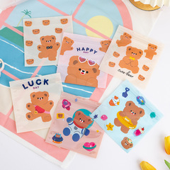 Korean cute snack seal bag girl heart bear biscuit candy small storage packaging bag candy bag