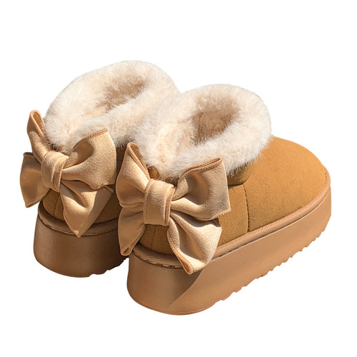 Women's Thick Sole Cotton Slippers with Full Coverage Heel, Winter Outdoor Wear Warm Fashion Anti-Slip Fleece Indoor Home Postpartum Cotton Shoes