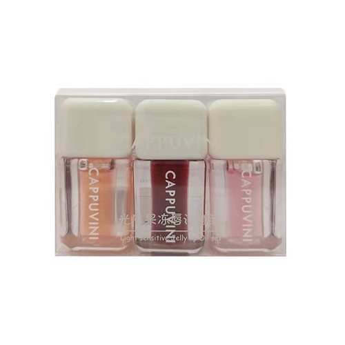 Cabot Vine Light Sensing Lip Balm, Pearlescent Easy Color, Creamy Plump Lip Glass Mirror Shimmer Lip Oil Set