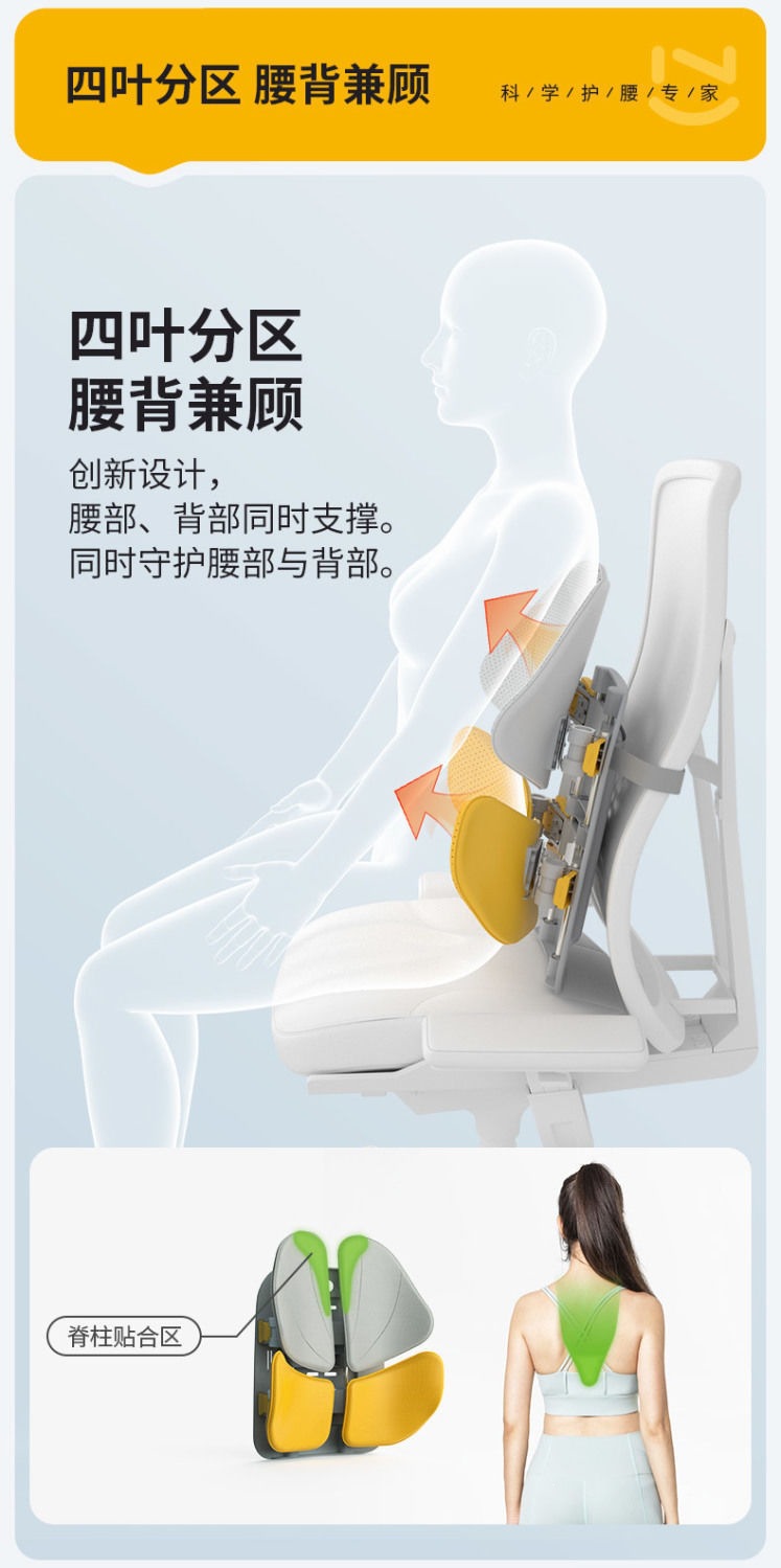 Nuo Tai Lumbar Support Cushion, Ergonomic Seat for Long Sitting, Office Chair, Car Lumbar Support, Gift