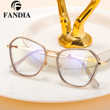 95328 工厂现货外贸新款眼镜框欧美风时尚弹簧镜腿防蓝光平光镜