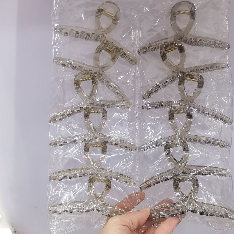 韓国版の女性用大型ハイエンドシャーククリップ、後頭部用ゼリーカラーのネットセレブヘアクリップ卸売|undefined