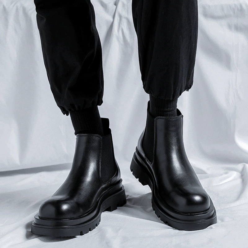 Ботинки Челси мужские 2023 летние тонкие сапоги-сигареты с высоким берцем Ботинки Martin в британском стиле средние ботильоны 184184-R