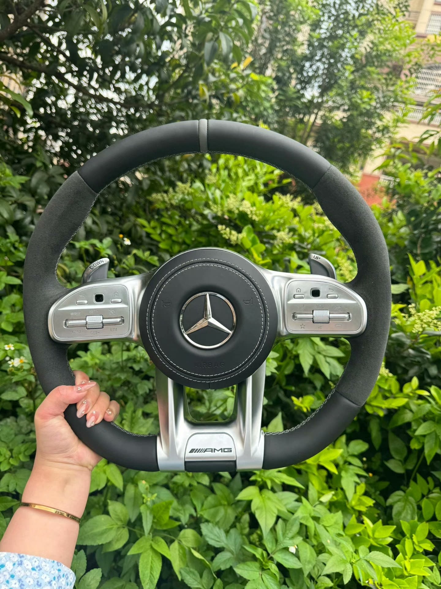 Mercedes-Benz steering wheel, C-Class, E-Class, S-Class, ML-Class, old models upgraded to new models, C200, E300, AMG809, suede