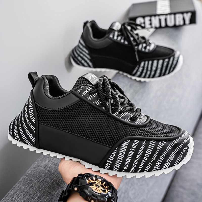 2026 zapatos de invierno para hombres tendencia de zapatos de moda de malla transpirables casuales, zapatos de moda de suela suave, zapatos de corrida coreanos ligeros