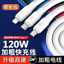 120W超级快充线适用华为苹果OPPO安卓Type-c数据线蟒蛇神龙加粗线