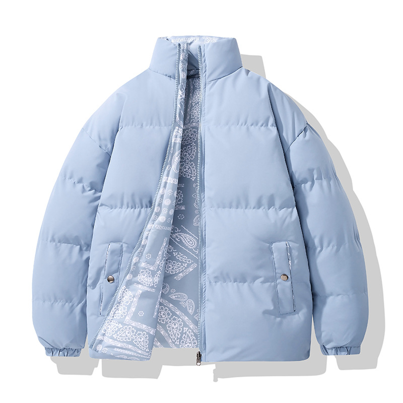 Doble cara de algodón chaqueta de hombre invierno de algodón engrosado marca de moda de gran tamaño de cuello de perla chaqueta de hombre al por mayor