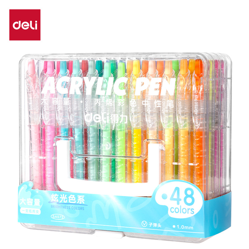 Bolígrafo de acrílico de color neutro de gran capacidad de bolígrafo manual para estudiantes de marca de color plegable