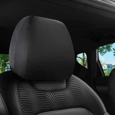 Car seat cover headrest cover all-inclusive anti-dirty high elastic protective cover five-seat seven-seat size truck general-purpose (Sürətlər qutusu və əl tormozu başlıqları) - black-headrest-case-front-row-1