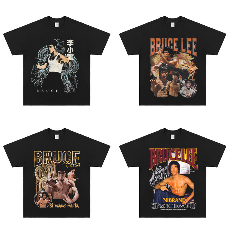 Tribute to Bruce Lee Brucelee American Loose Vintage Retro Long and Short Sleeve Heavy T-Shirt Tribute to Bruce Lee Brucelee American Loose Vintage Retro Long and Short Sleeve Heavy T-Shirt
