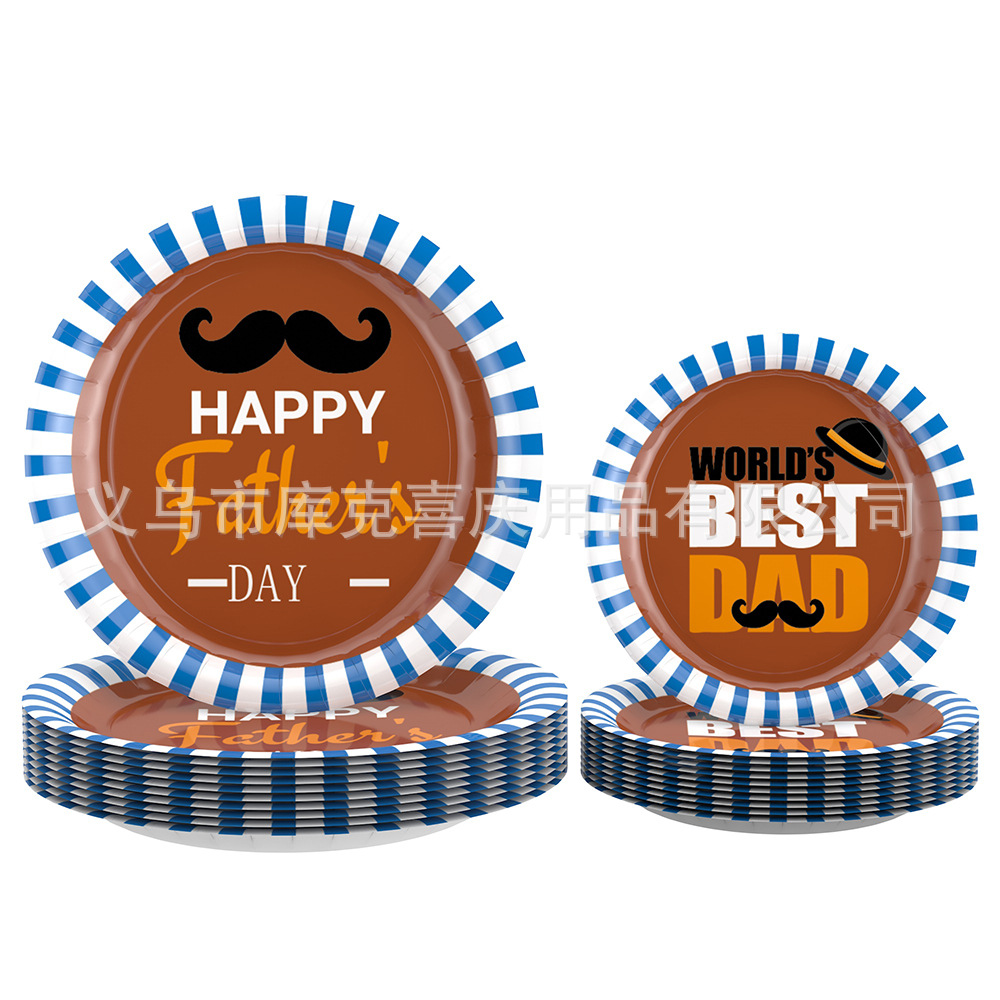 Cross-Border Nuevo Día del Padre tema Fiesta placa traje vacaciones bendición plato de papel desechable taza de papel tire bandera Decoración
