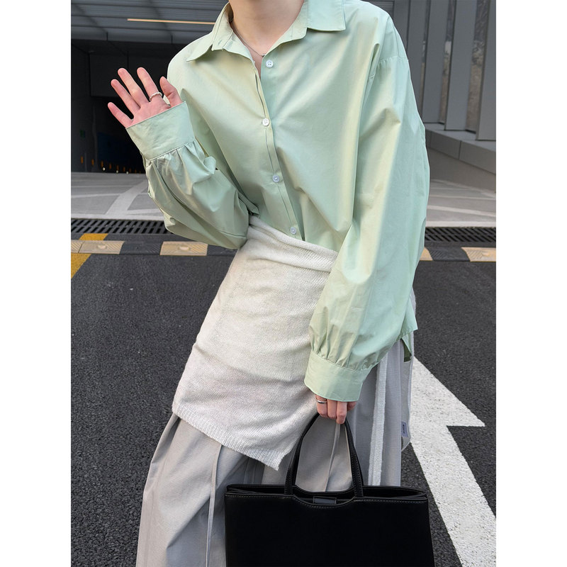 Luxi Korean Style Basic Versatile Lapel Layered Shirt for Women 2026 Early Spring New Casual Sun Protection Shirt 3760