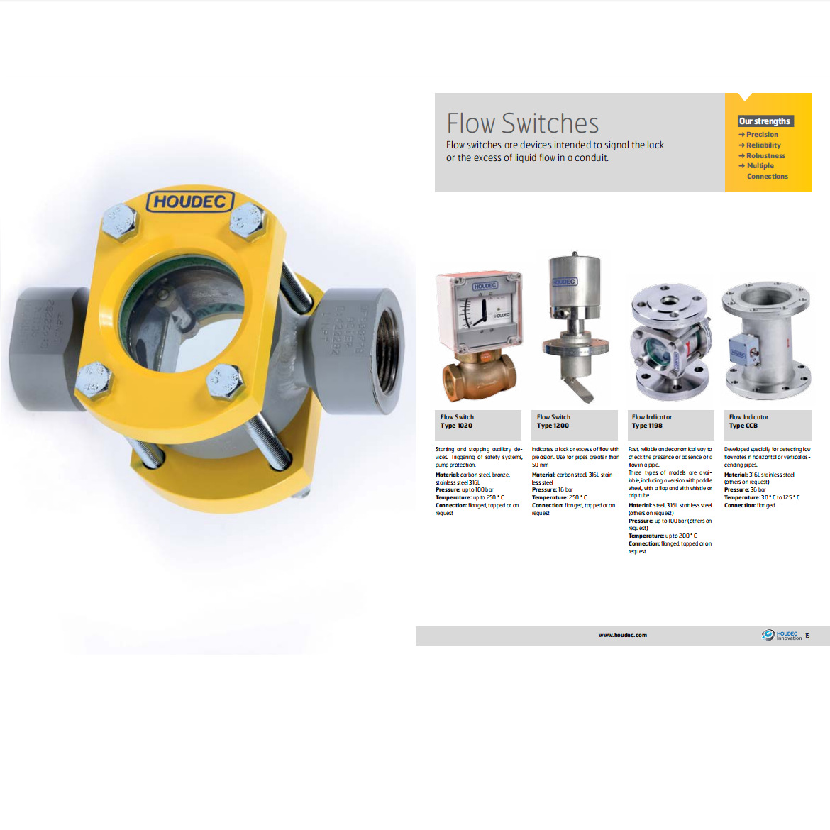 法国HOUDEC液位计 磁翻板液位计 液位开关