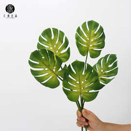 工厂直销 仿真龟背叶PU芭蕉叶葵扇叶 室内装饰植物棕榈叶造景扇叶