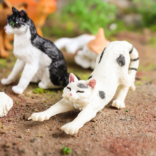 Cross-border simulation genuine mini pet cat animal model Persian cat lucky cat domestic cat black cat white cat toy