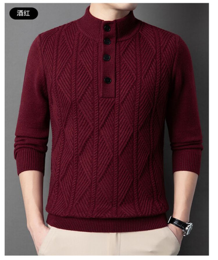 Camisa de punto transfronteriza suéter de hombre otoño y invierno nuevo estilo de hombre calentamiento camisa jacquard moda de comercio exterior chaqueta de hombre