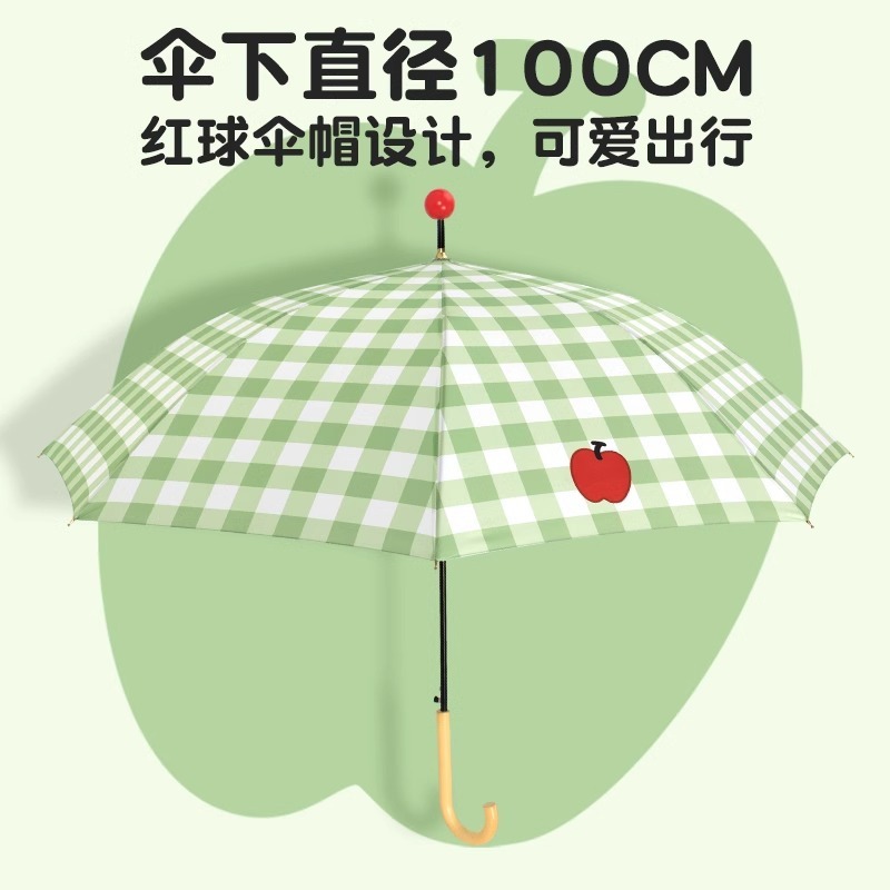 レッドノーズアップル ロングハンドル傘 女性用 超耐風 晴雨兼用 日傘 半自動 強化 強力 ダブル|undefined