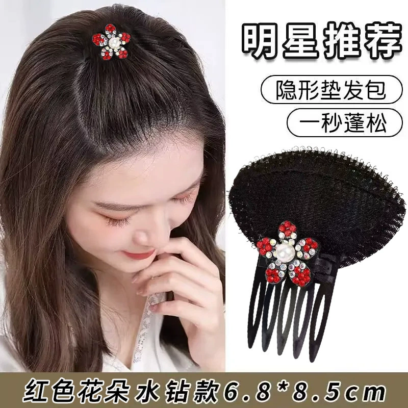 Invisible bangs for head top, hairpins on forehead, adds volume