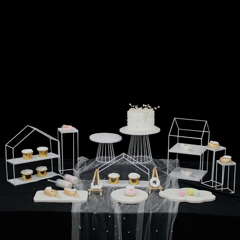 Tabla de postres europea decoración estante de exhibición platos de postres comida fría mesa de té estante de pastel rack de té de la tarde image 21