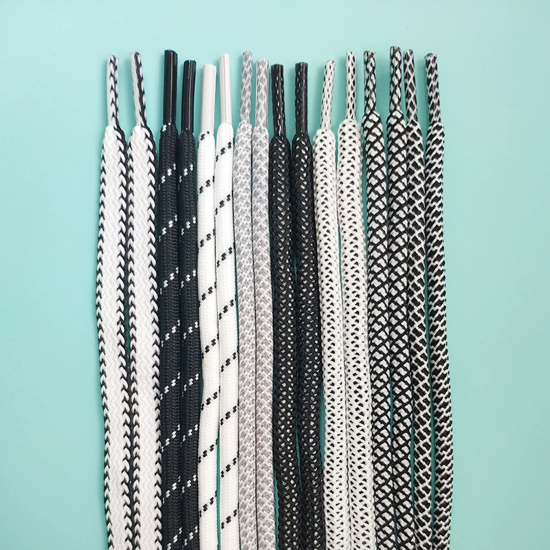 Черно-белые точечные плоские шнурки рыбья кость сетка старый папа шнурки полны серых белых туфель кроссовки повседневные шнурки