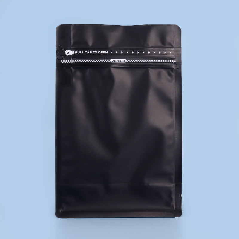 Bolsa de embalaje de granos de café, bolsa de sellado de ocho lados de papel de aluminio, bolsa de té autosuficiente, comida para mascotas, bocadillos de frutas secas, bolsa de color con cremallera