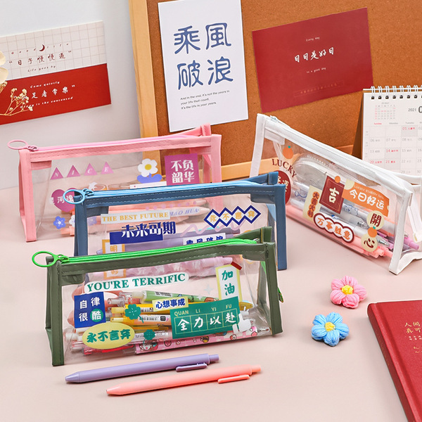 Transparent pencil case for students