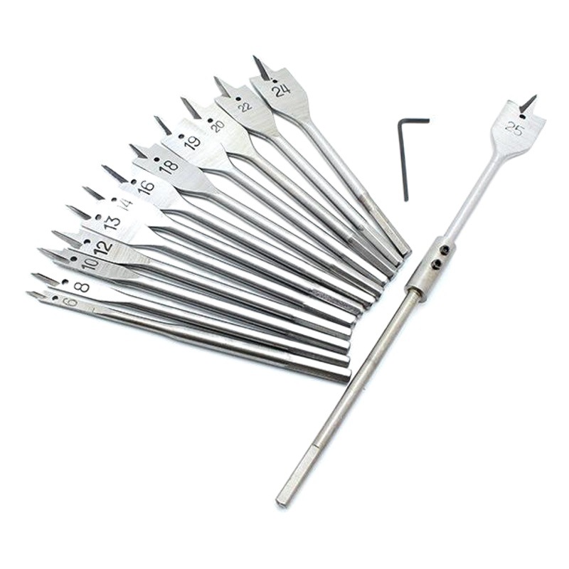 Juego de Brocas Planas de 15 Piezas para Carpintería image 1