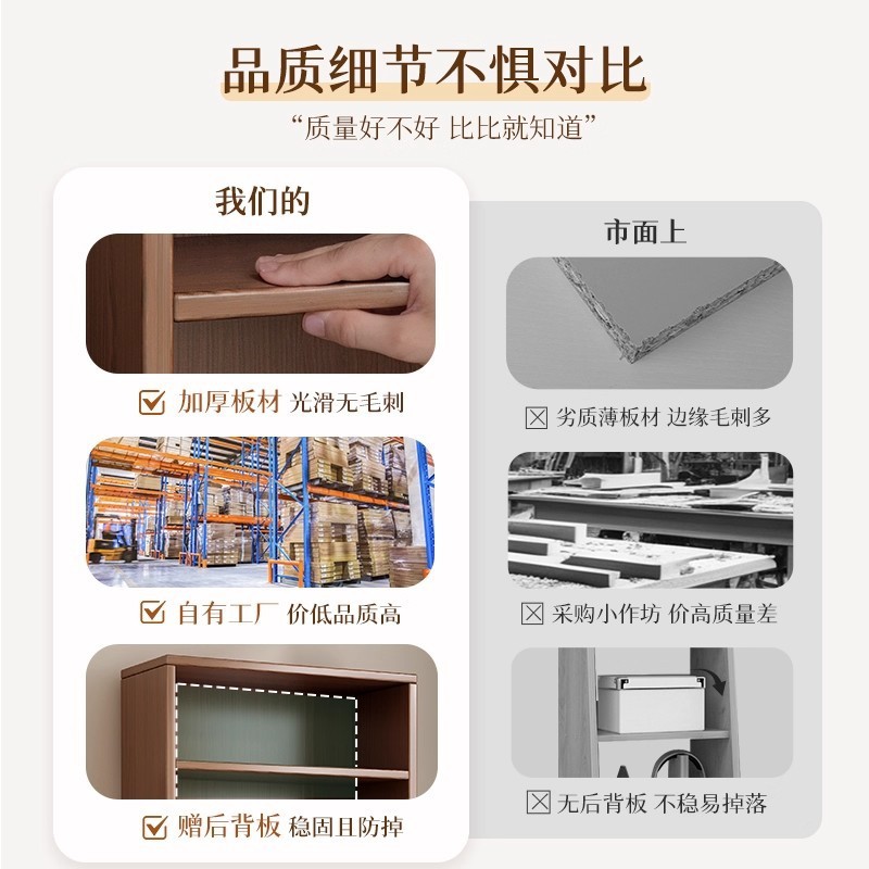 书柜整面墙落地靠墙简易胡桃木储物柜收纳家用多层放书书架置物架|undefined