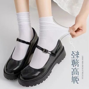 Women's Socks Trendy Mid-Calf Stockings Summer Ultra-Thin Breathable Black and White Korean Style Slouch Socks Ice Socks Polyester