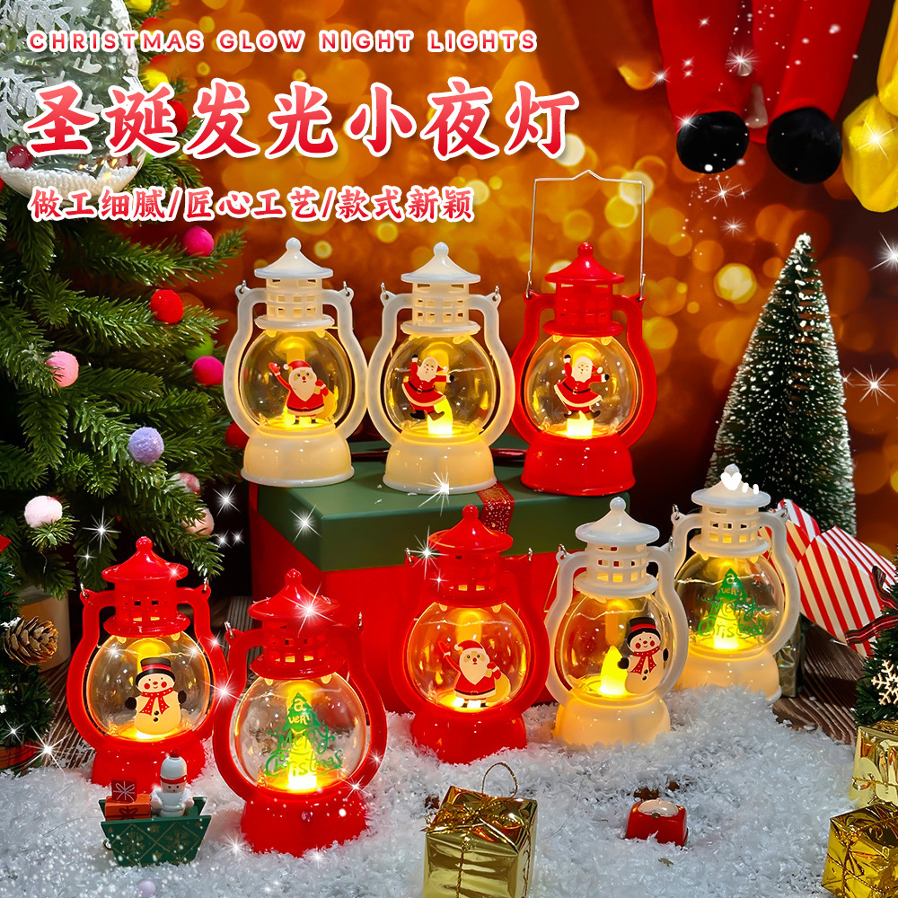 Lámparas de Navidad de caballo portátiles luminantes de Navidad creativas de la atmósfera de Santa Claus decoraciones de escritorio de Navidad