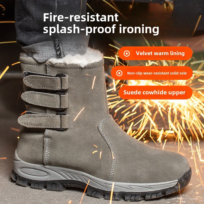 Stivali invernali da lavoro da uomo in cotone con punta in acciaio_voghion.com