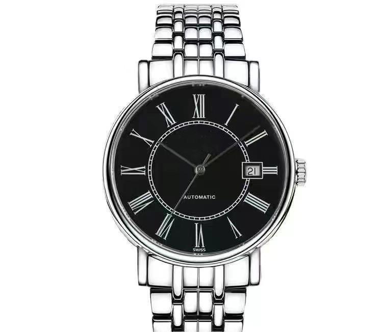 Men's Automatic Mechanical Watch With Steel Bracelet And Calendar_voghion.com