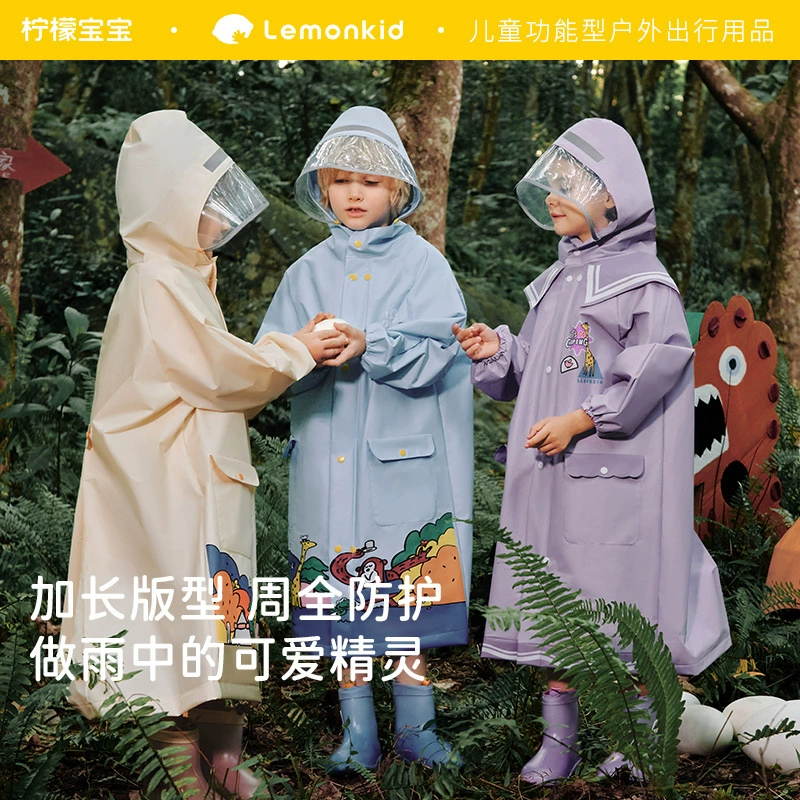Детский плащ Lemon Baby для начальной школы, уличная походная водонепроницаемая одежда, детский плащ из ЭВА, портативное пончо от дождя, оптовая продажа
