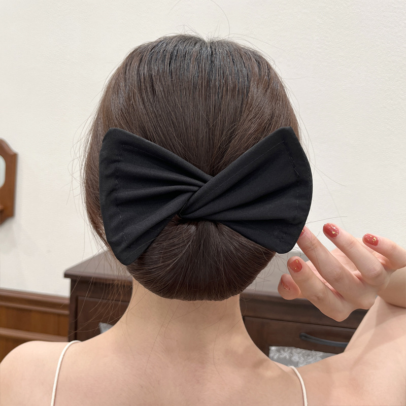 新しい波点プリントマジックツイストクリップ怠け者のヘアアイロンと丸子の髪の神器の蝶結びの髪飾り|undefined