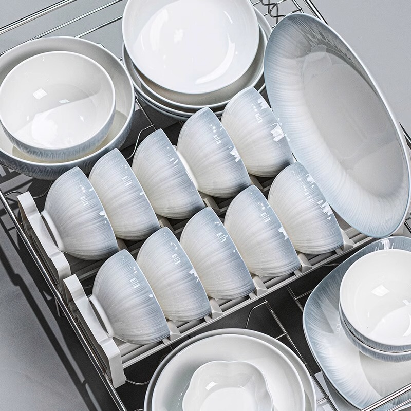 Dish Set for Home Use 2026 New French-Style High-Value Bowls and Plates Jingdezhen Housewarming Tableware Simple Bowlware Bowls and Chopsticks