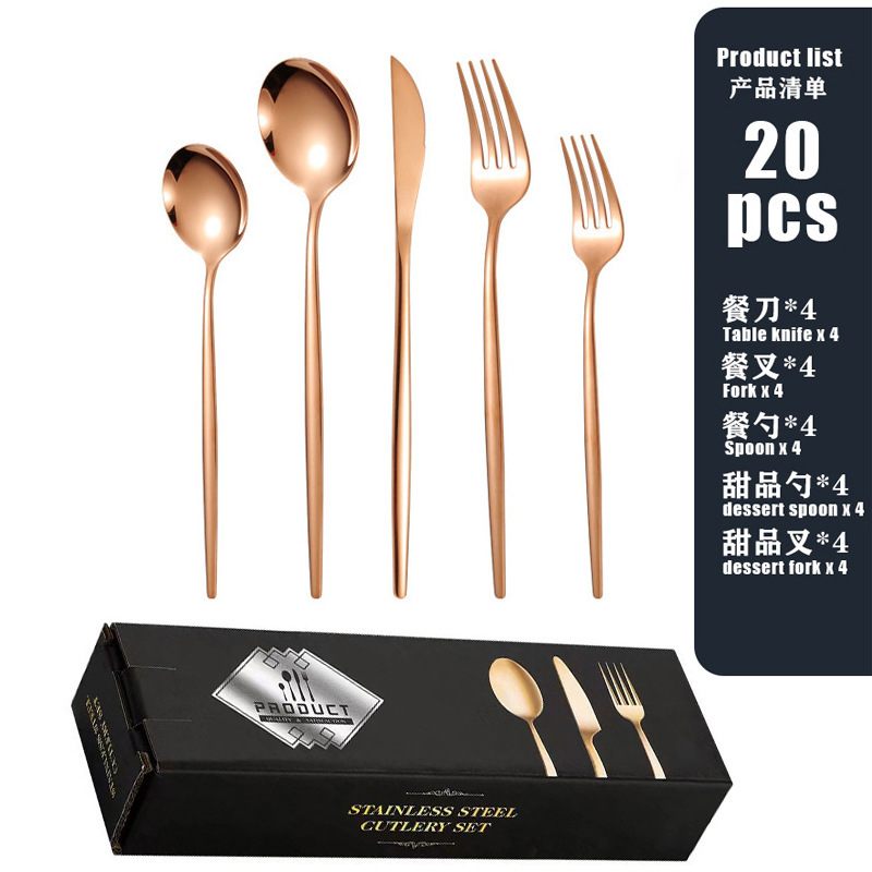 クロスボーダー Amazon ステンレス鋼食器セット ステーキナイフ、フォーク、スプーン 20/30 ピース 洋食ナイフ、フォーク、スプーン ギフトボックス|undefined