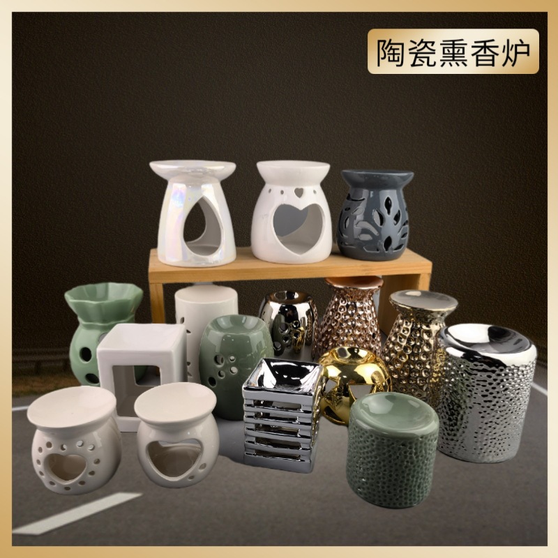 Directo de fábrica lote de alta porcelana blanca quemador de incienso europeo creativo té cera calefacción cerámica quemador de incienso decoración candelabro