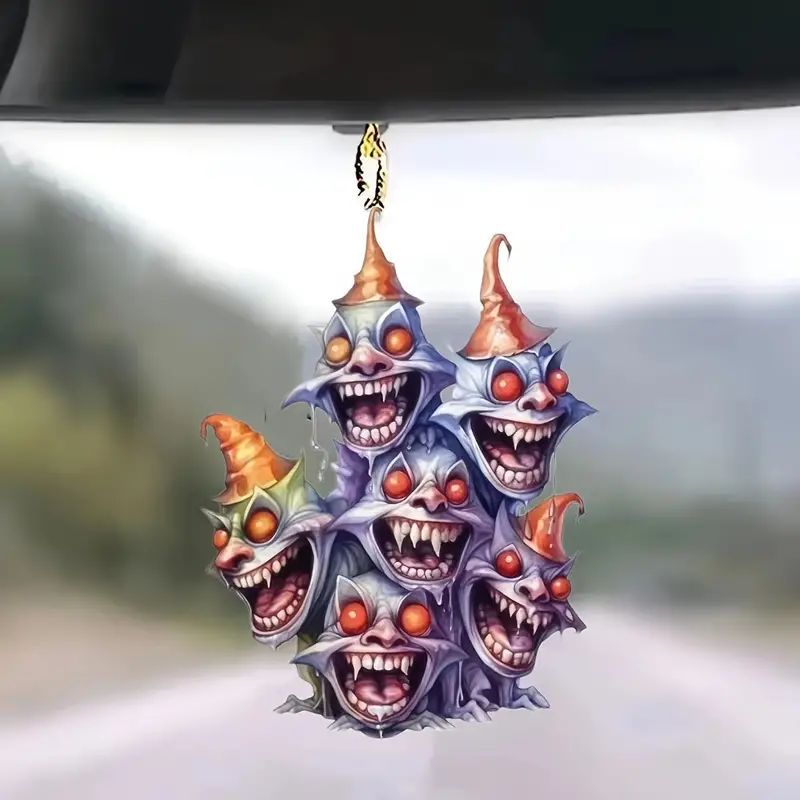 Transfronterizo nuevo Amazon acrílico plano personalidad creativa decoración de Halloween colgantes de espejo retrovisor