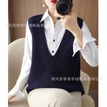 马甲背心外套春秋外搭新款针织女毛衣潮韩版深V领宽松马夹打底穿