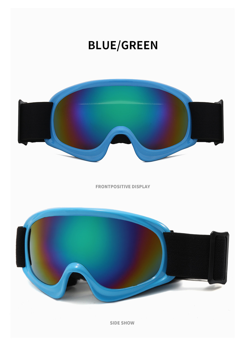 Yeni açık hava spor güneş gözlükleri, rüzgar geçirmez gözlükler, şık ve renkli çocuk kayak gözlükleri_voghion.com