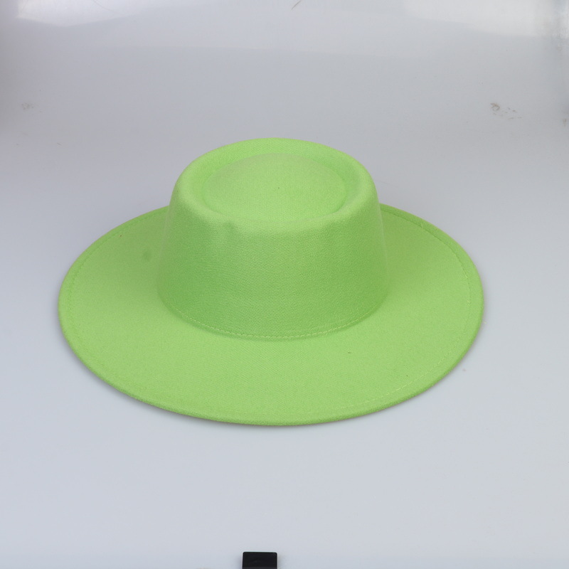 Europeo y americano nuevo estilo groove lana sombrero multi-color otoño e invierno retro luz tablero grande ala sombrero superior sombrero estilo coreano fieltro sombrero moda