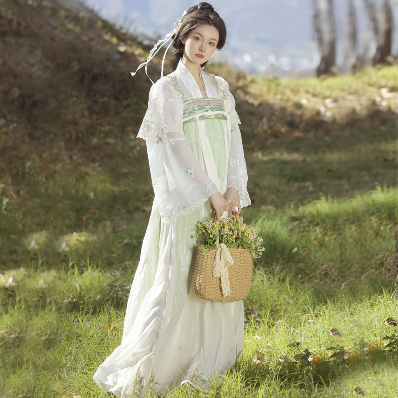 Han Yu Kui New Original Han Clothing Women's Chest Ripped Skirt Pair Embroidery Modified Han Yuan Su Chun Han Yu Kui New Original Han Clothing Women's Chest Ripped Skirt Pair Embroidery Modified Han Yuan Su Chun