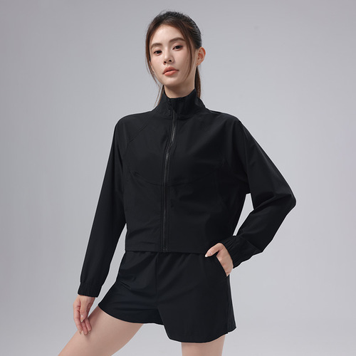 Summer Cooling Sensation Seamless Hooded Sun Protection Top for Women, Lightweight Breathable Sport Coat, Stand Collar, Loose Cooling Sun Protective Clothing
