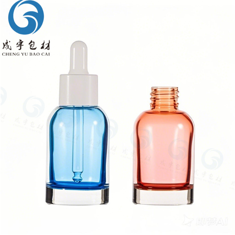 スポット 30ml 厚底丸肩エッセンシャルオイルドロッパーボトル 50ml エッセンス詰め替えボトル 透明ガラス原液空ボトル|undefined