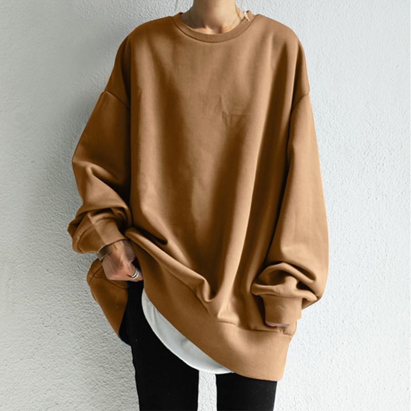 速売通の新型の衛衣2022冬OL気質の韓国版の婦人服の頭の丸首のゆったりしているタイプの女性の衛衣|undefined