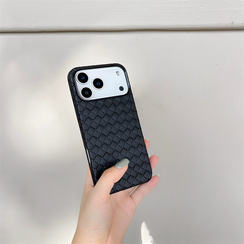 简约复古编织纹纯色苹果17PROMAX适用iPhone16/15手机壳14防摔13p|undefined