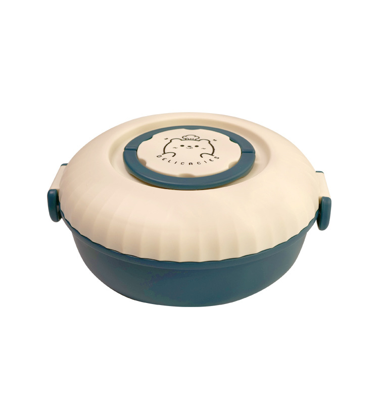 Lonchera portátil de doble capa de 1,2 L apta para microondas con compartimento para salsa