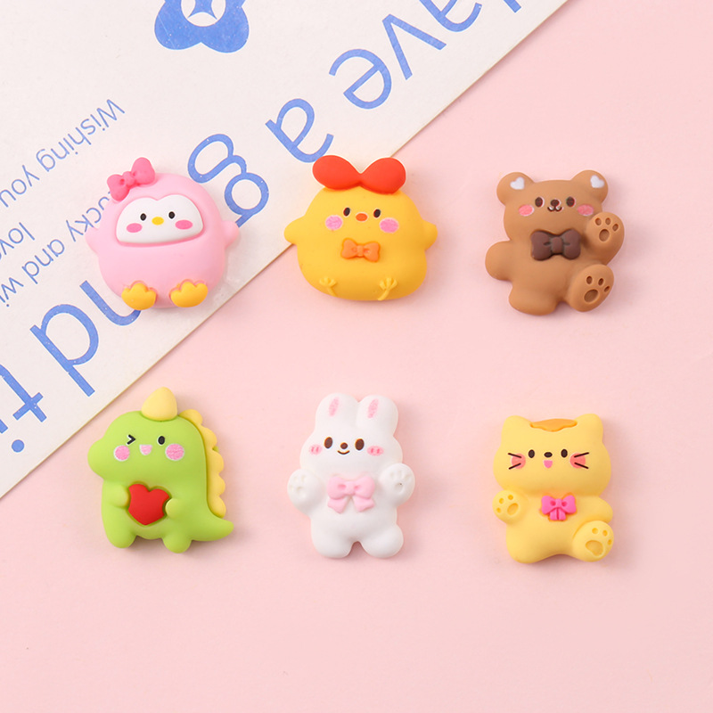 크리에이 티브 귀여운 만화 강아지 고양이 펭귄 수지 액세서리 전화 케이스 헤어 액세서리 신발 크림 접착제 DIY 소재